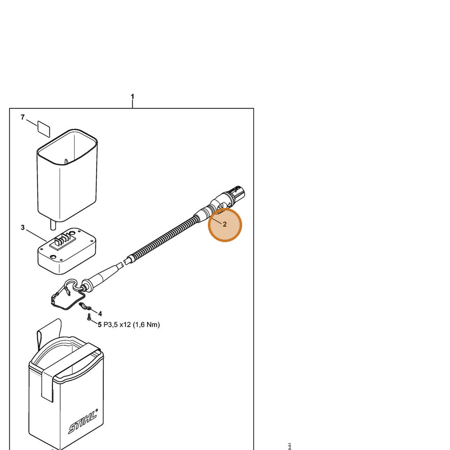STIHL part 4850-400-1605 — IPL diagram snippet (6x zoom, amber highlight)
