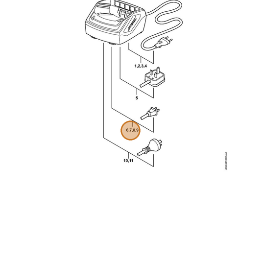 STIHL part 4850-430-2522 — IPL diagram snippet (6x zoom, amber highlight)