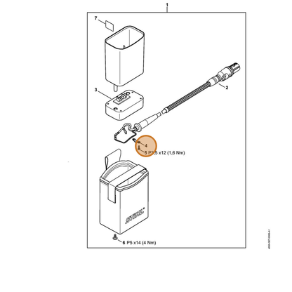 STIHL part 4850-431-2500 — IPL diagram snippet (6x zoom, amber highlight)