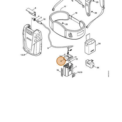 STIHL part 4850-432-0602 — IPL diagram snippet (6x zoom, amber highlight)