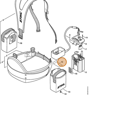 STIHL part 4850-433-0206 — IPL diagram snippet (6x zoom, amber highlight)