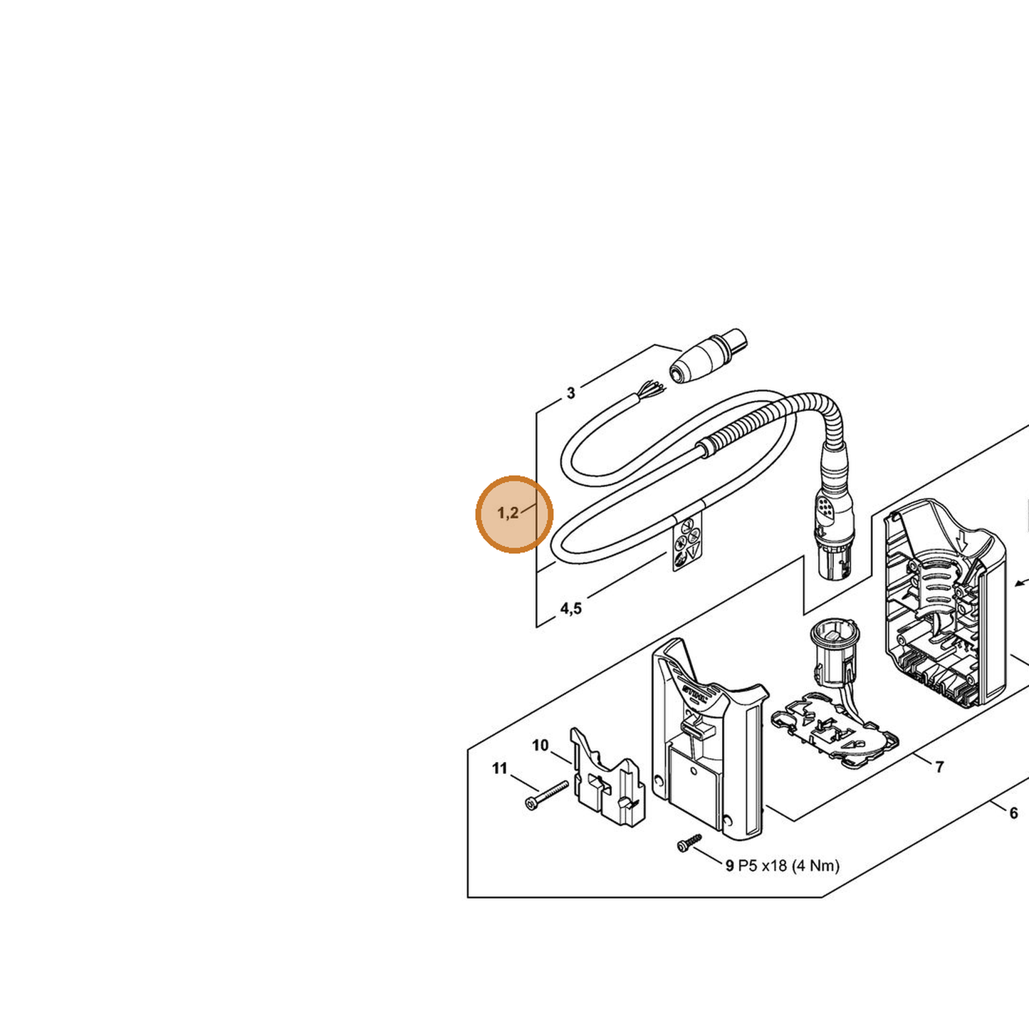 STIHL part 4850-440-2012 — IPL diagram snippet (6x zoom, amber highlight)