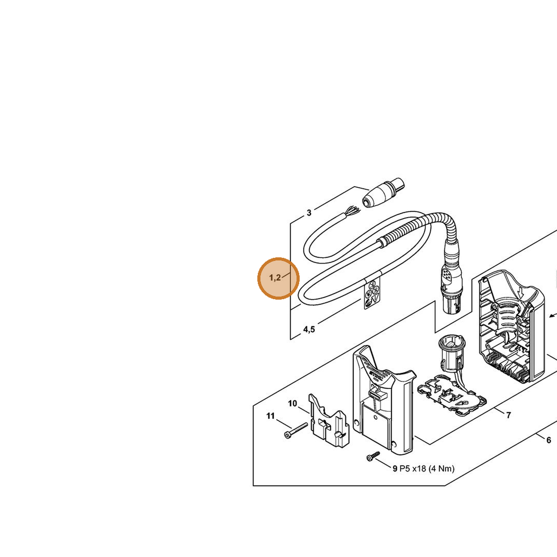 STIHL part 4850-440-2012 — IPL diagram snippet (6x zoom, amber highlight)