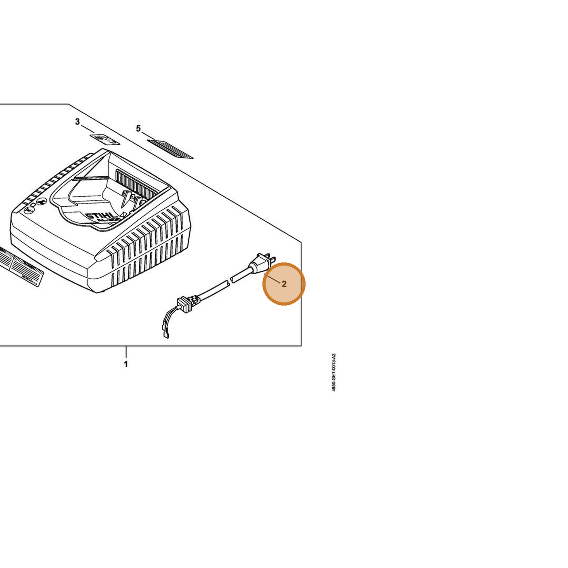 STIHL part 4850-440-2041 — IPL diagram snippet (6x zoom, amber highlight)