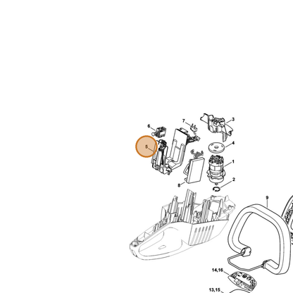 STIHL part 4851-400-0600 — IPL diagram snippet (6x zoom, amber highlight)