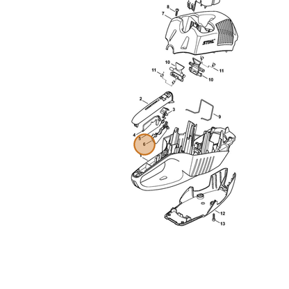 STIHL part 4851-435-2401 — IPL diagram snippet (6x zoom, amber highlight)