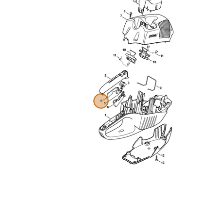 STIHL part 4851-435-6300 — IPL diagram snippet (6x zoom, amber highlight)