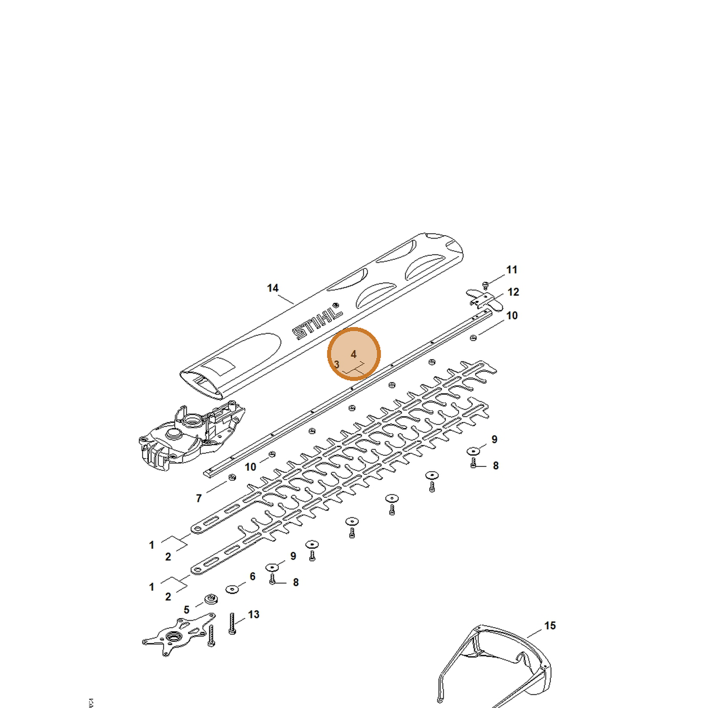 STIHL part 4851-713-6707 — IPL diagram snippet (6x zoom, amber highlight)