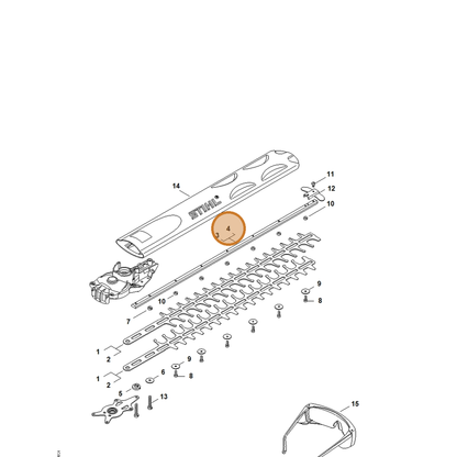 STIHL part 4851-713-6707 — IPL diagram snippet (6x zoom, amber highlight)