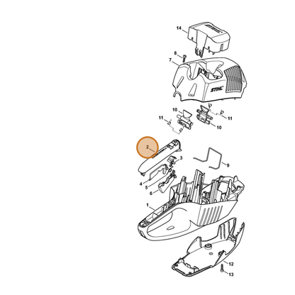 STIHL part 4851-791-0601 — IPL diagram snippet (6x zoom, amber highlight)