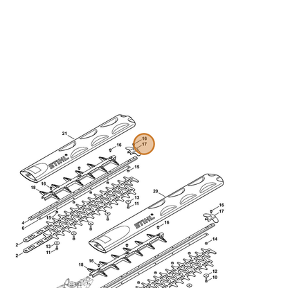 STIHL part 4851-792-9001 — IPL diagram snippet (6x zoom, amber highlight)