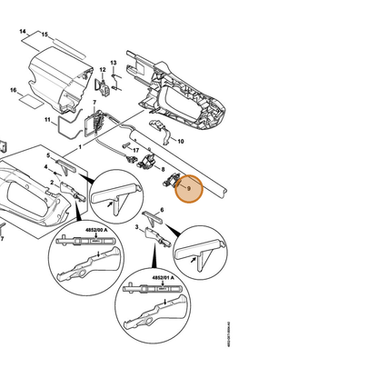 STIHL part 4852-430-0500 — IPL diagram snippet (6x zoom, amber highlight)