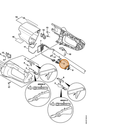 STIHL part 4852-430-0502 — IPL diagram snippet (6x zoom, amber highlight)