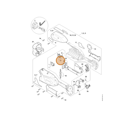 STIHL part 4852-430-9800 — IPL diagram snippet (6x zoom, amber highlight)