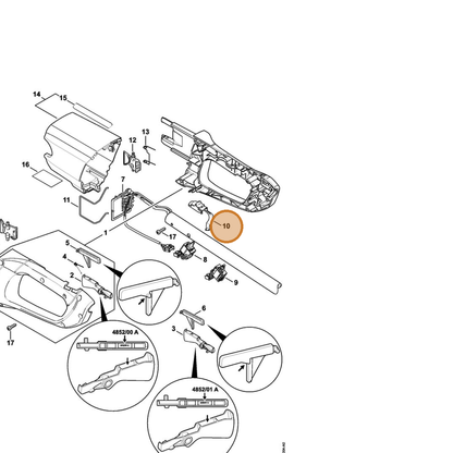 STIHL part 4852-435-2800 — IPL diagram snippet (6x zoom, amber highlight)