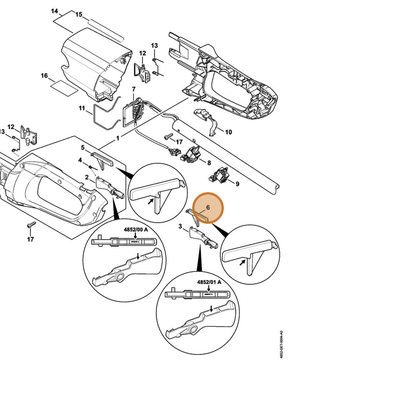STIHL part 4852-435-6300 — IPL diagram snippet (6x zoom, amber highlight)
