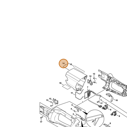 STIHL part 4852-600-3500 — IPL diagram snippet (6x zoom, amber highlight)