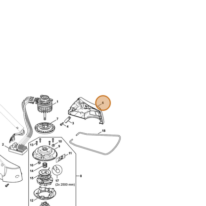 STIHL part 4852-602-1203 — IPL diagram snippet (6x zoom, amber highlight)