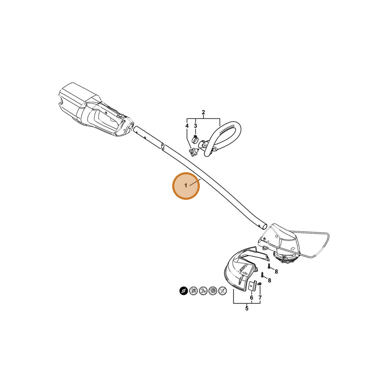 STIHL part 4852-710-7100 — IPL diagram snippet (6x zoom, amber highlight)