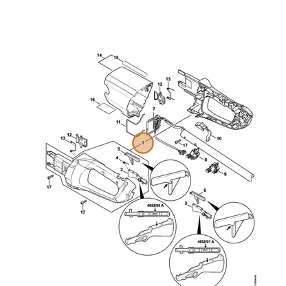 STIHL part 4852-790-1051 — IPL diagram snippet (6x zoom, amber highlight)