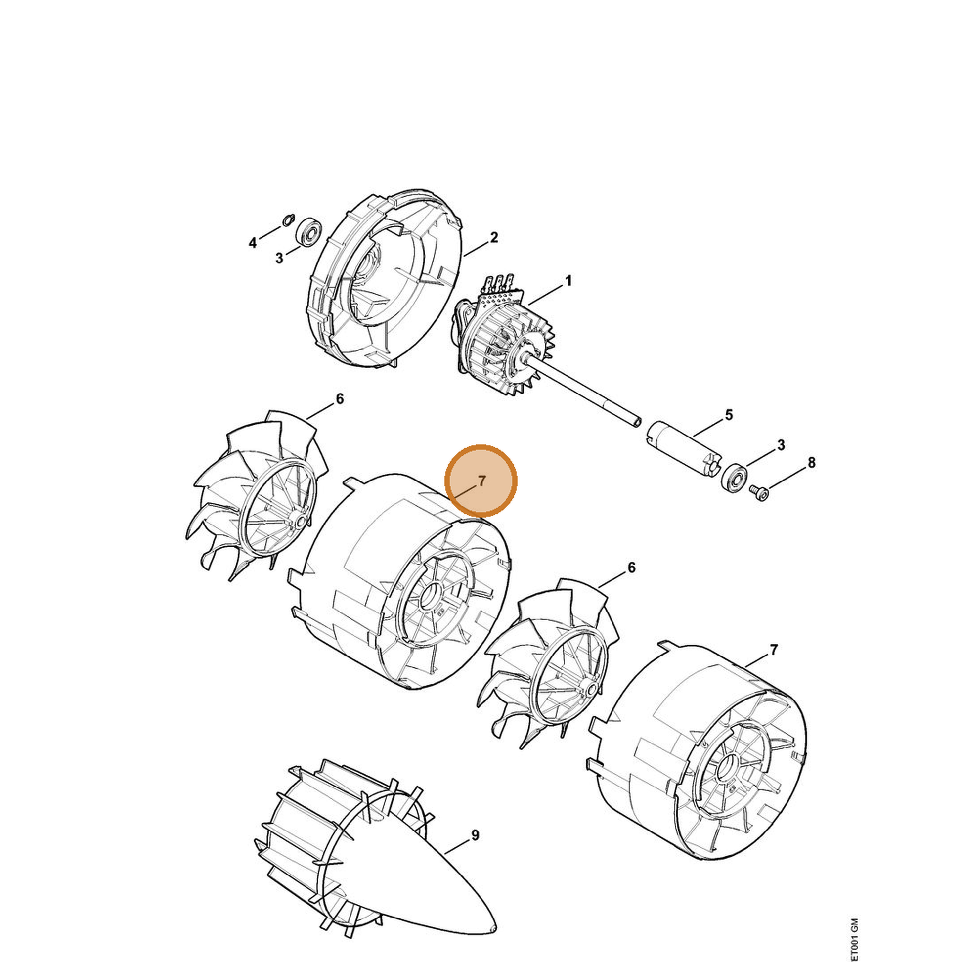 STIHL part 4853-761-0200 — IPL diagram snippet (6x zoom, amber highlight)