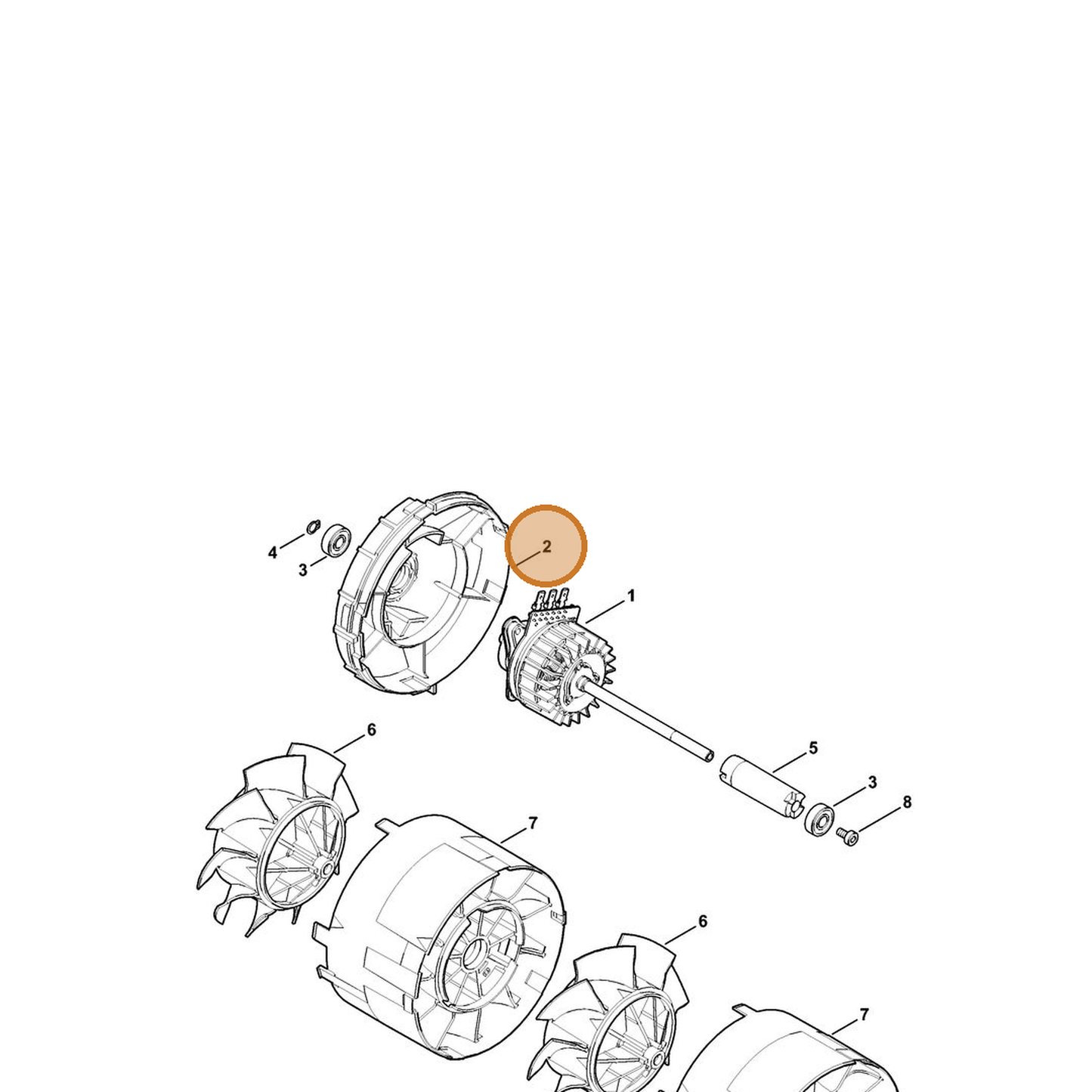 STIHL part 4853-761-1100 — IPL diagram snippet (6x zoom, amber highlight)
