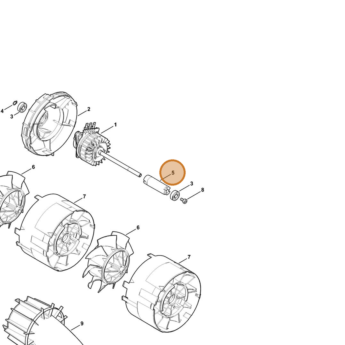 STIHL part 4853-764-4200 — IPL diagram snippet (6x zoom, amber highlight)