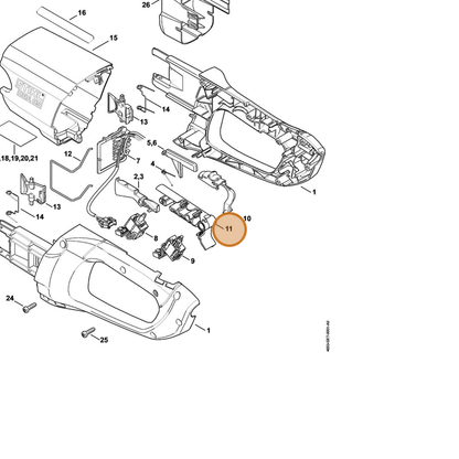 STIHL part 4853-792-7801 — IPL diagram snippet (6x zoom, amber highlight)