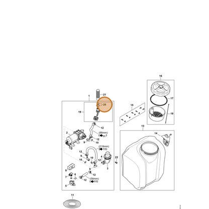 STIHL part 4854-007-1600 — IPL diagram snippet (6x zoom, amber highlight)