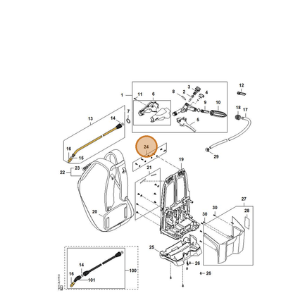 STIHL part 4854-007-1900 — IPL diagram snippet (6x zoom, amber highlight)