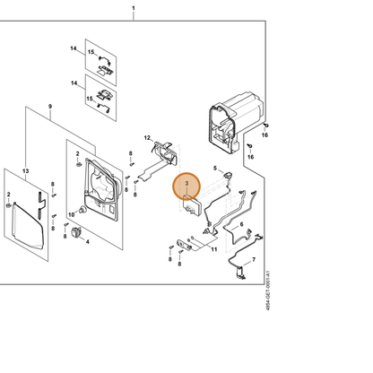 STIHL part 4854-430-1400 — IPL diagram snippet (6x zoom, amber highlight)