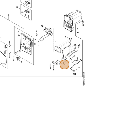STIHL part 4854-430-6700 — IPL diagram snippet (6x zoom, amber highlight)