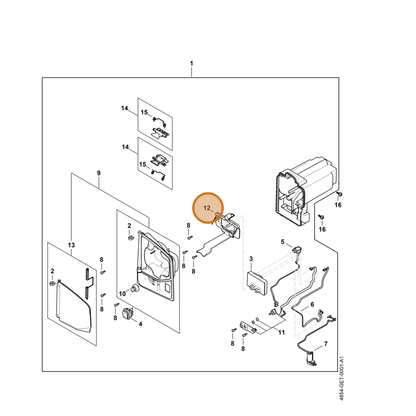 STIHL part 4854-430-6800 — IPL diagram snippet (6x zoom, amber highlight)