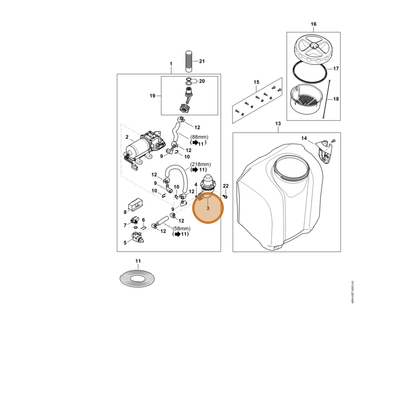 STIHL part 4854-540-0201 — IPL diagram snippet (6x zoom, amber highlight)