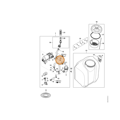 STIHL part 4854-676-2301 — IPL diagram snippet (6x zoom, amber highlight)