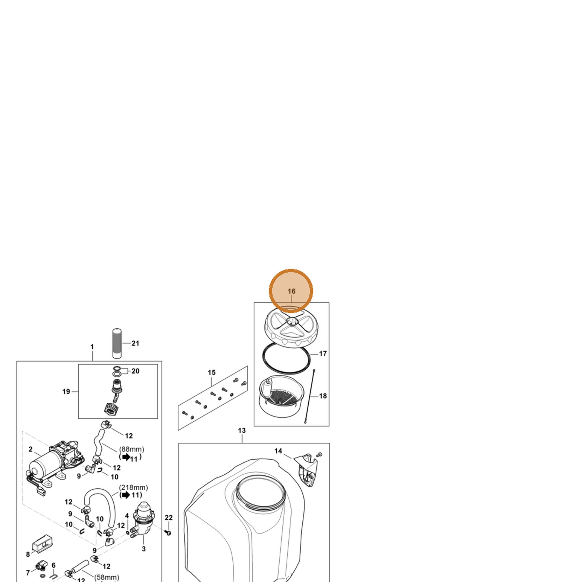 STIHL part 4854-700-0900 — IPL diagram snippet (6x zoom, amber highlight)