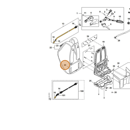 STIHL part 4854-790-8000 — IPL diagram snippet (6x zoom, amber highlight)
