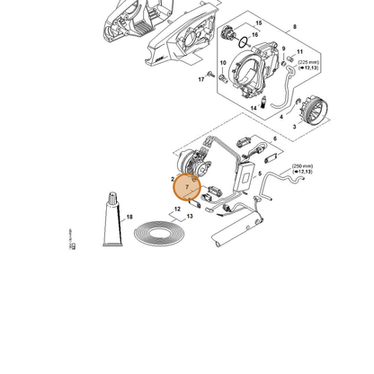 STIHL part 4857-440-1500 — IPL diagram snippet (6x zoom, amber highlight)