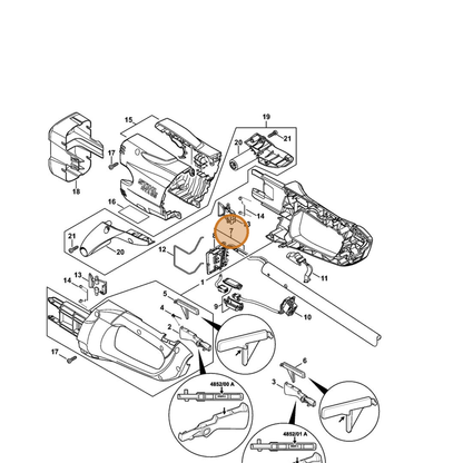 STIHL part 4857-440-3001 — IPL diagram snippet (6x zoom, amber highlight)