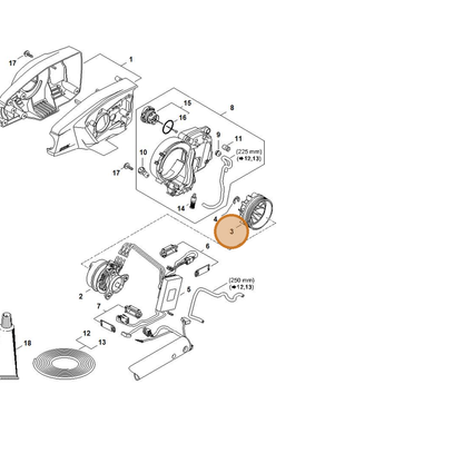 STIHL part 4857-607-3002 — IPL diagram snippet (6x zoom, amber highlight)