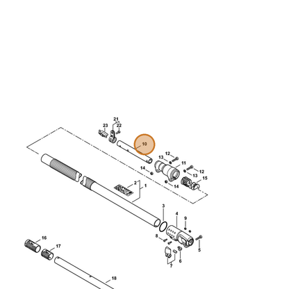 STIHL part 4857-711-0201 — IPL diagram snippet (6x zoom, amber highlight)