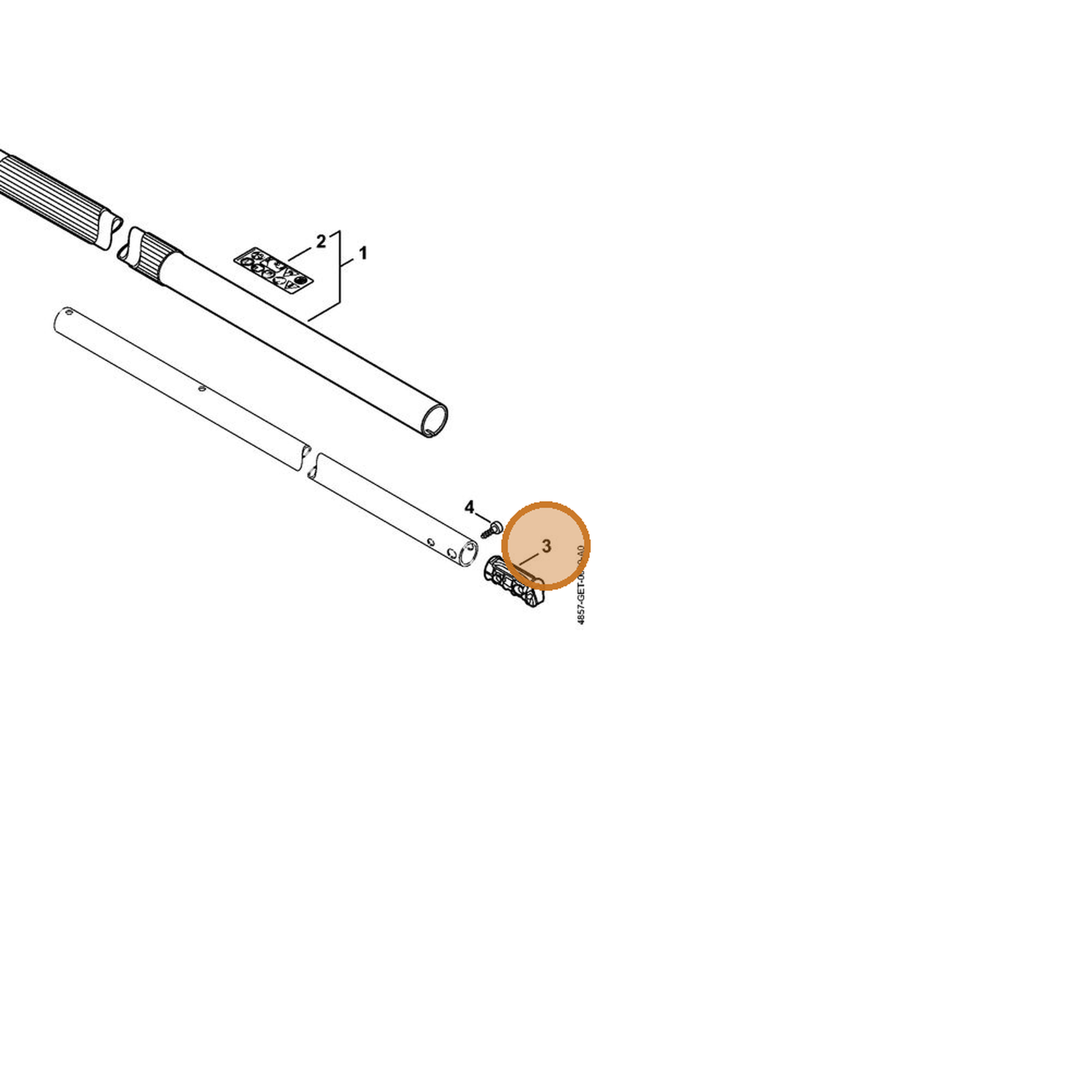 STIHL part 4857-793-7702 — IPL diagram snippet (6x zoom, amber highlight)