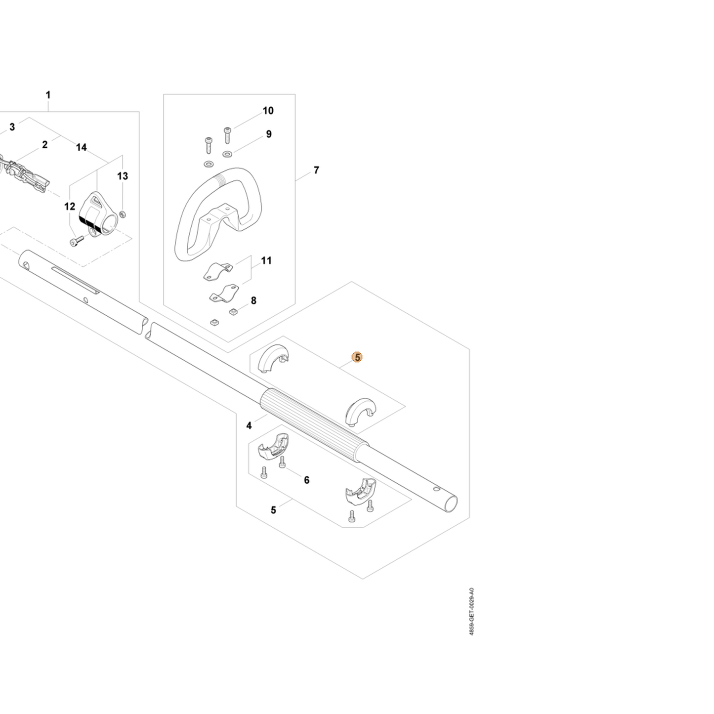 STIHL part 4859-007-1000 — IPL diagram snippet (6x zoom, amber highlight)