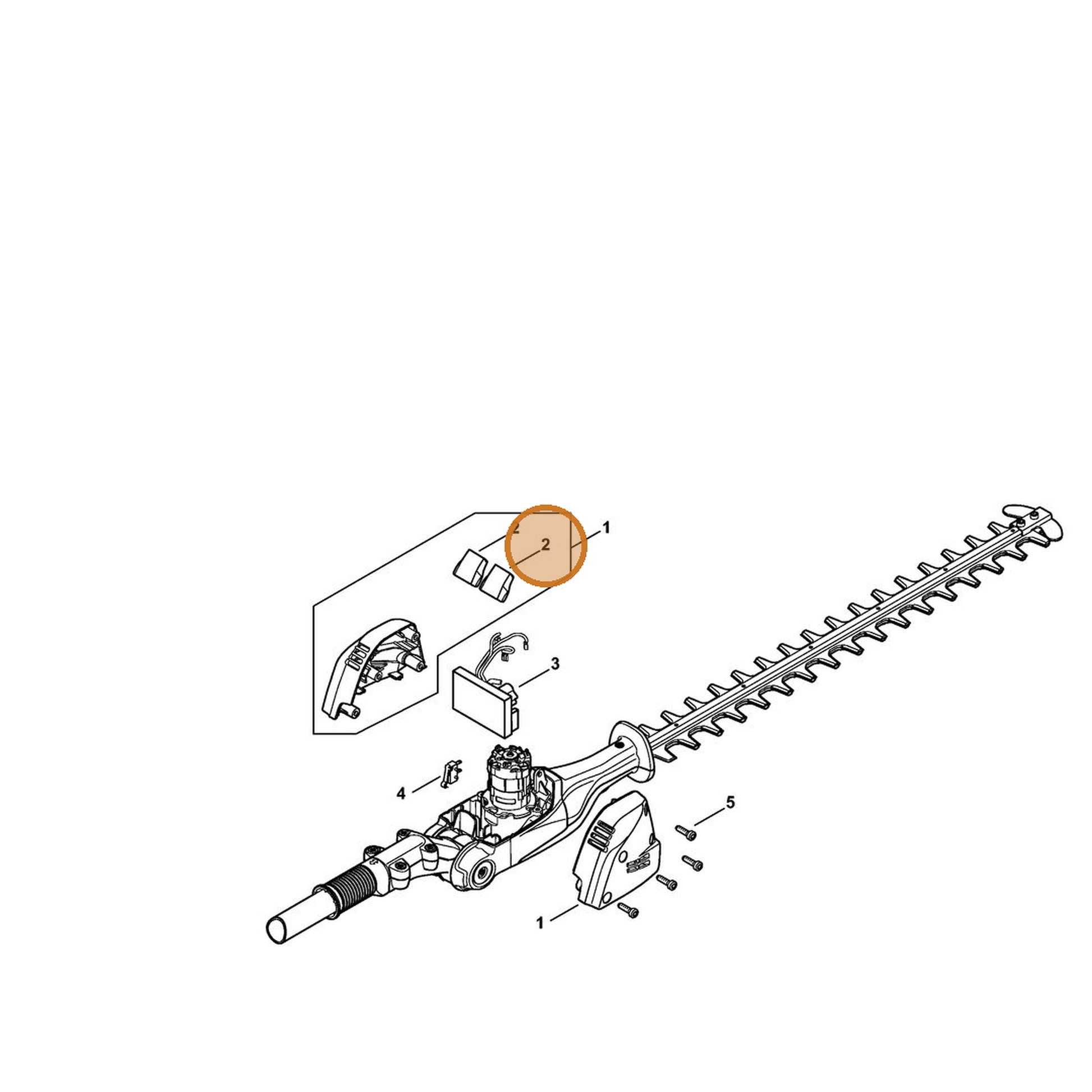 STIHL part 4859-084-2600 — IPL diagram snippet (6x zoom, amber highlight)