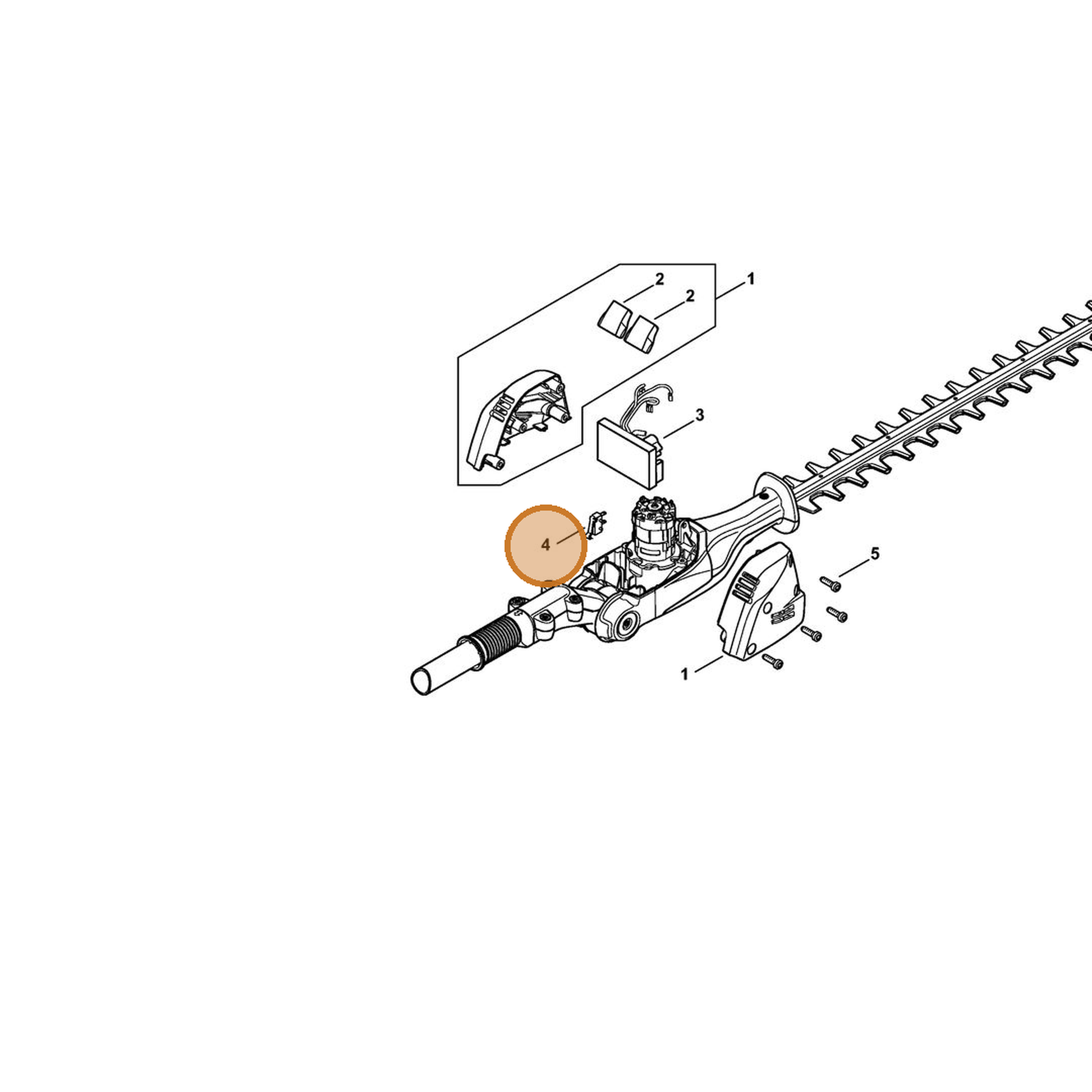 STIHL part 4859-430-0500 — IPL diagram snippet (6x zoom, amber highlight)