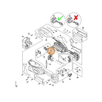 STIHL part 4859-440-3023 — IPL diagram snippet (6x zoom, amber highlight)