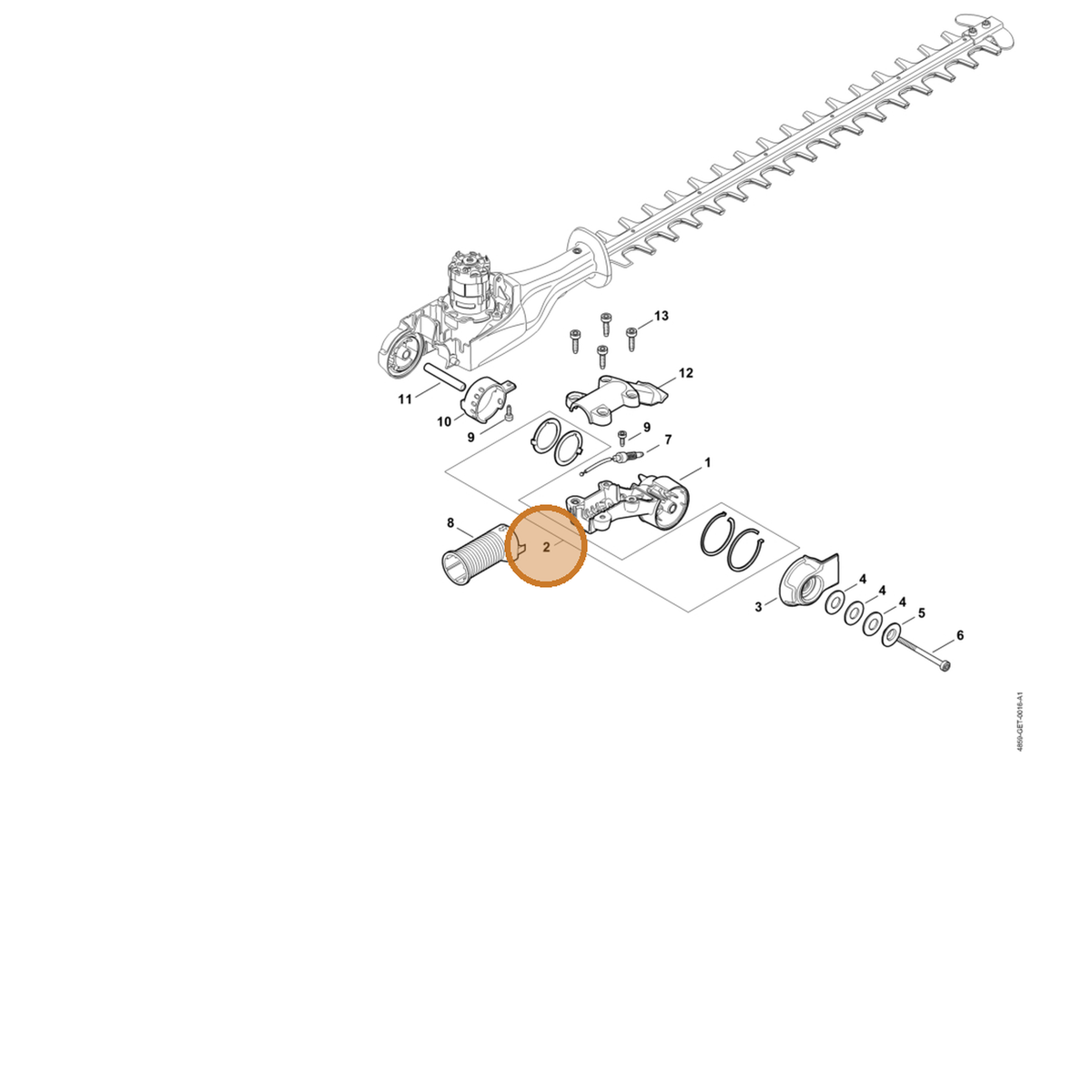STIHL part 4859-640-8900 — IPL diagram snippet (6x zoom, amber highlight)
