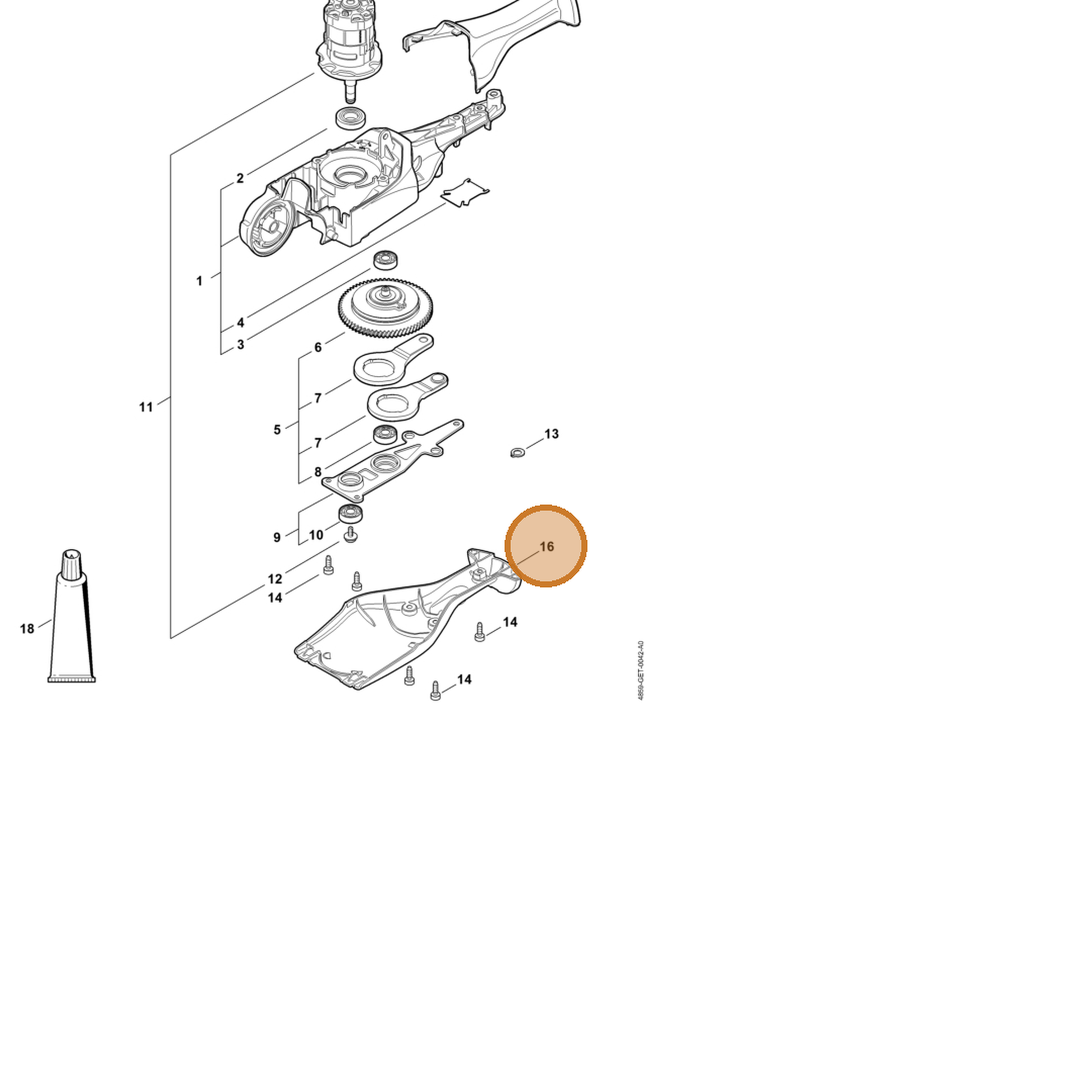 STIHL part 4859-641-0400 — IPL diagram snippet (6x zoom, amber highlight)