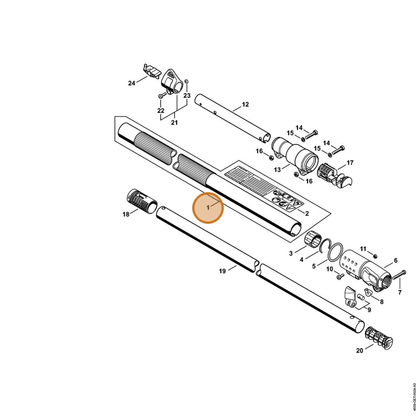 STIHL part 4859-710-7105 — IPL diagram snippet (6x zoom, amber highlight)