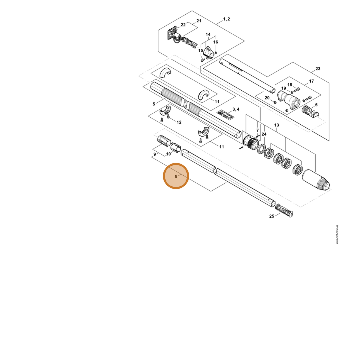 STIHL part 4859-710-7112 — IPL diagram snippet (6x zoom, amber highlight)